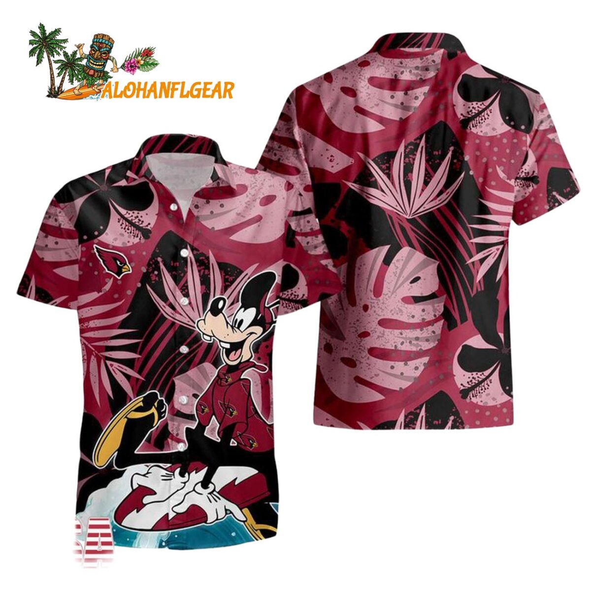 Arizona Cardinals Goofy Disney Limited Edition Hawaiian Shirt Arizona Cardinals Aloha Shirt 1