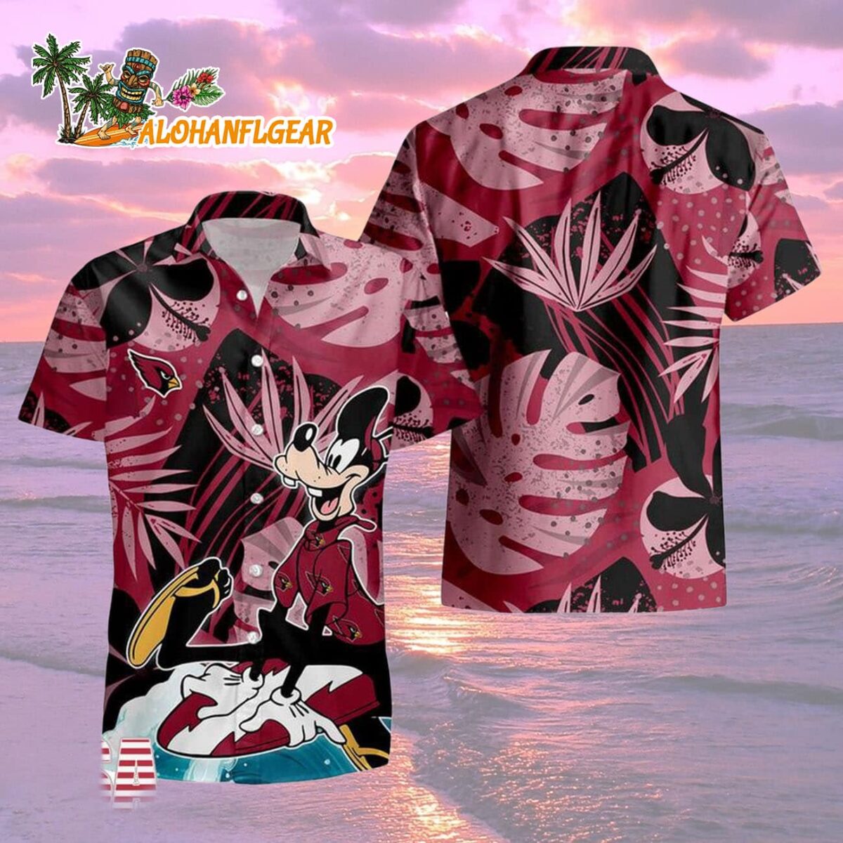 Arizona Cardinals Goofy Disney Limited Edition Hawaiian Shirt Arizona Cardinals Aloha Shirt 2