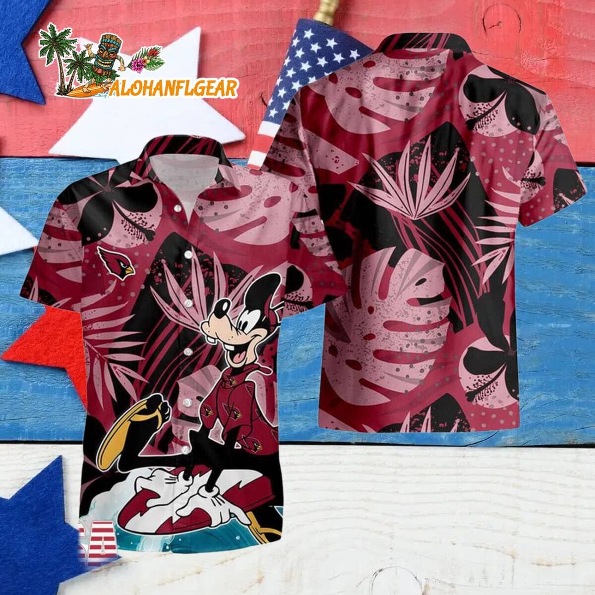 Arizona Cardinals Goofy Disney Limited Edition Hawaiian Shirt Arizona Cardinals Aloha Shirt 4