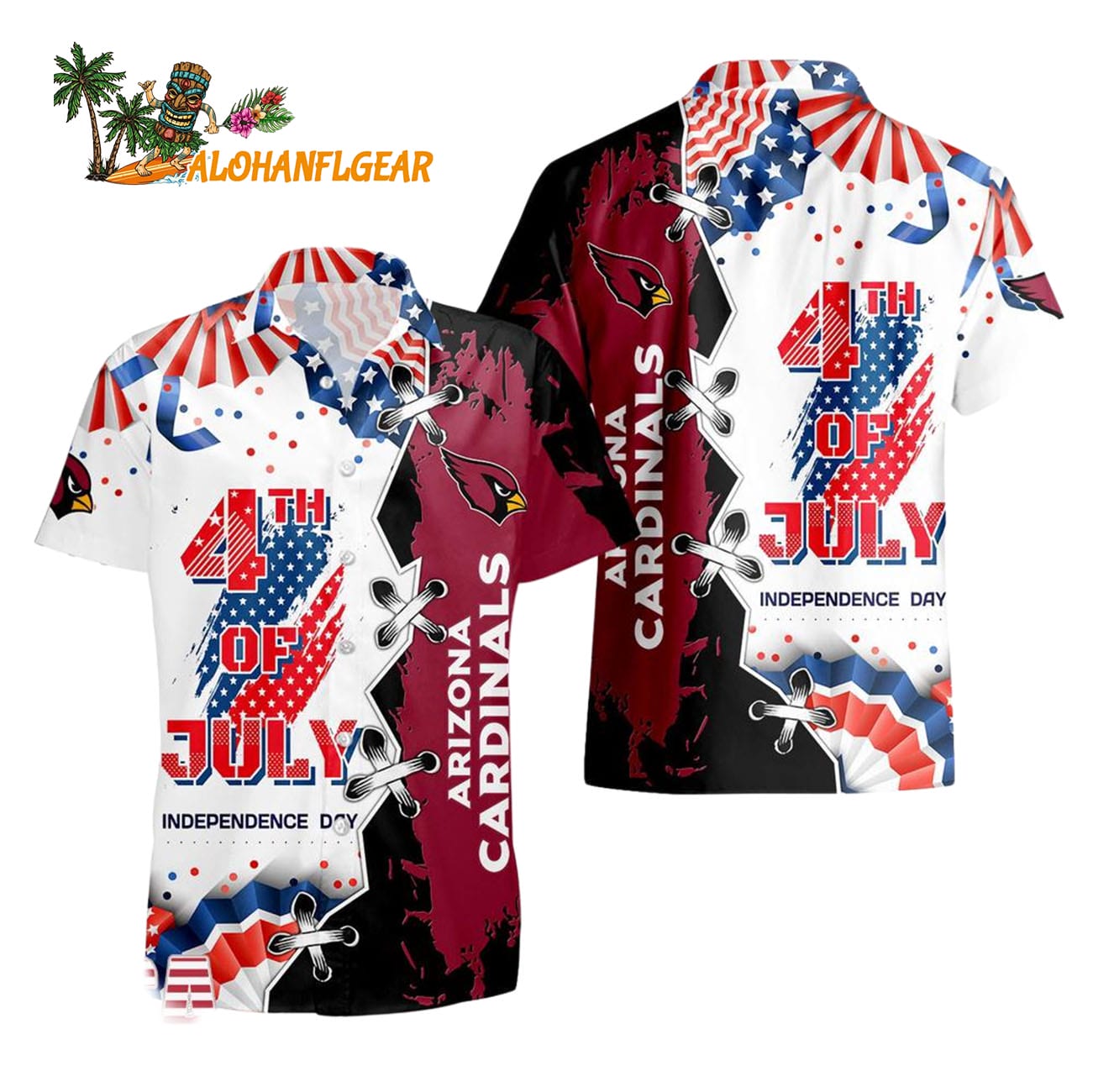 Arizona Cardinals Happy Independence Day Resurgence Hawaiian Shirt, NFL Aloha Shirt Arizona Cardinals Happy Independence Day Resurgence Hawaiian Shirt, NFL Aloha Shirt