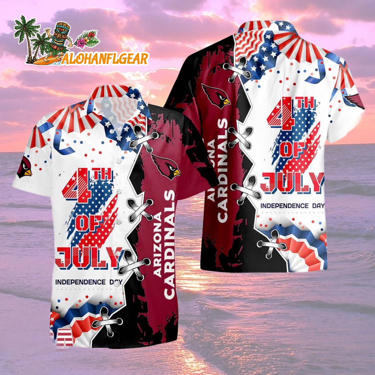 Arizona Cardinals Happy Independence Day Resurgence Hawaiian Shirt, NFL Aloha Shirt Arizona Cardinals Happy Independence Day Resurgence Hawaiian Shirt, NFL Aloha Shirt