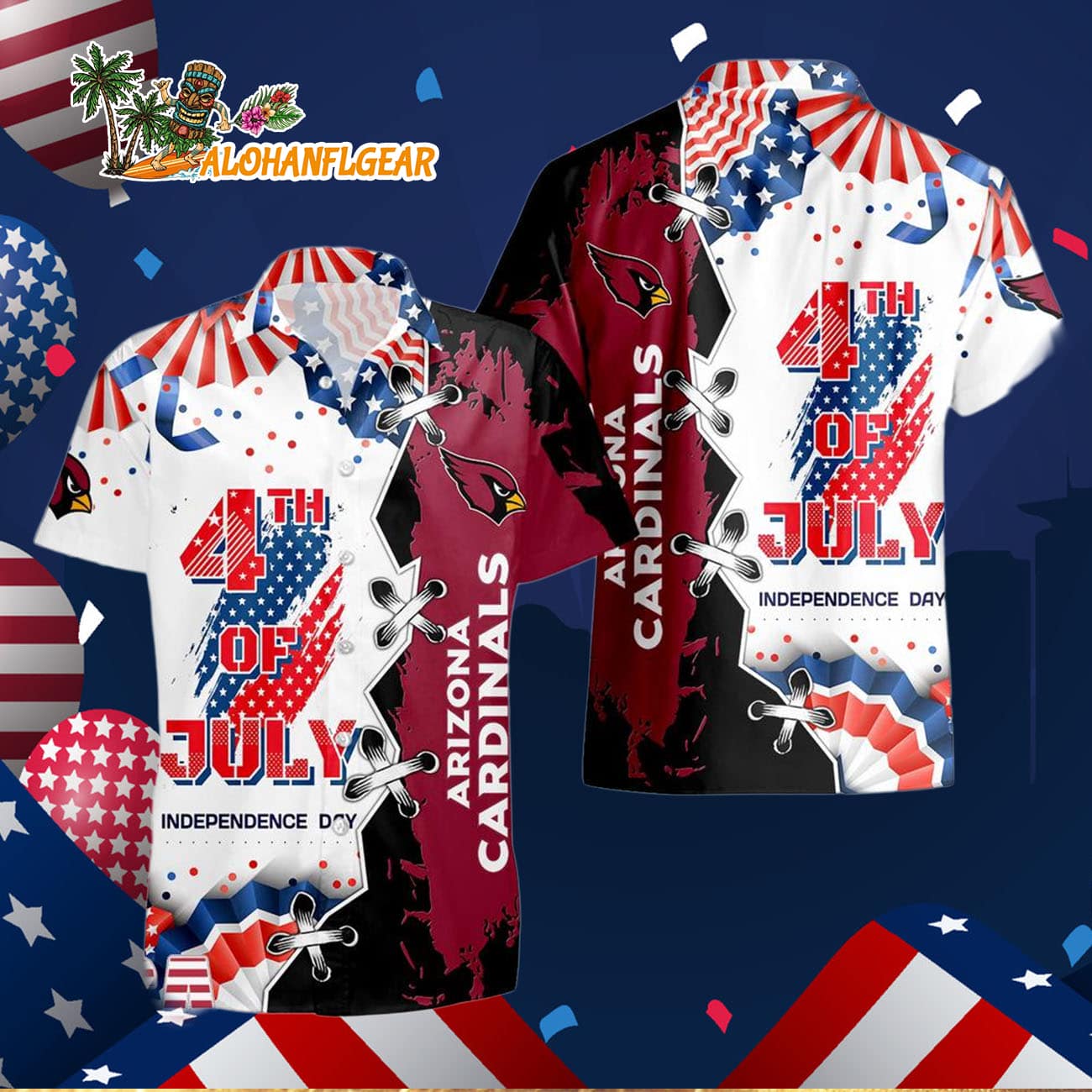 Arizona Cardinals Happy Independence Day Resurgence Hawaiian Shirt, NFL Aloha Shirt Arizona Cardinals Happy Independence Day Resurgence Hawaiian Shirt, NFL Aloha Shirt