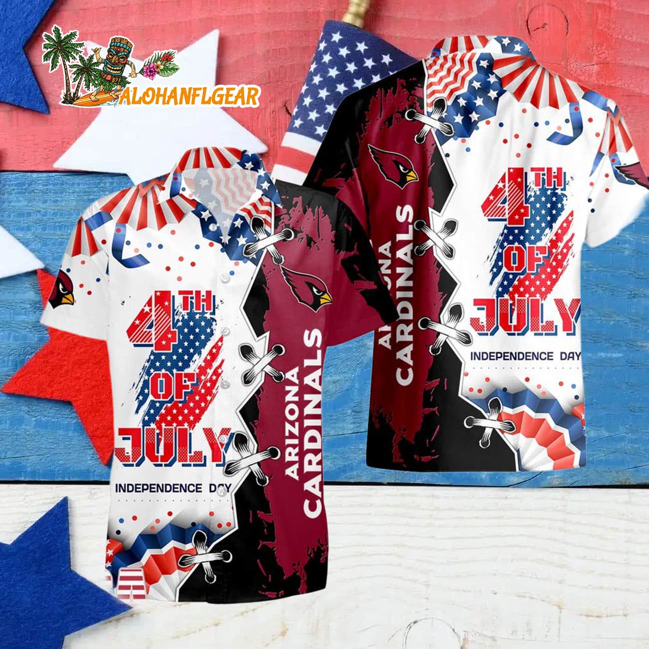 Arizona Cardinals Happy Independence Day Resurgence Hawaiian Shirt, NFL Aloha Shirt Arizona Cardinals Happy Independence Day Resurgence Hawaiian Shirt, NFL Aloha Shirt