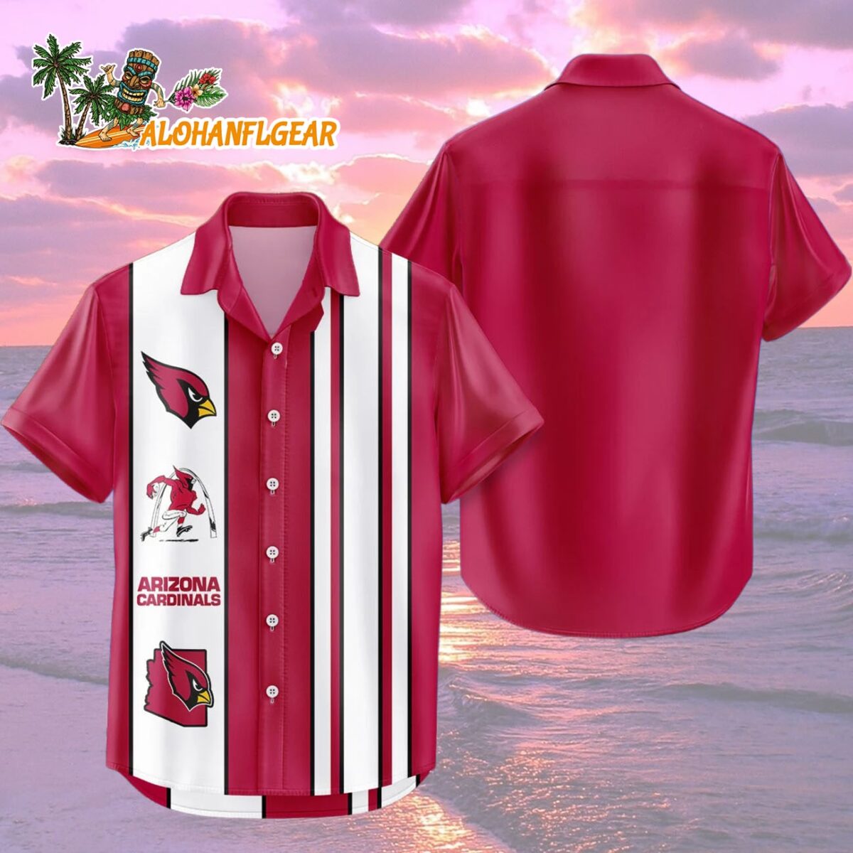 Arizona Cardinals Hawaiian Shirt Classic Color Contrast, Arizona Cardinals Aloha Shirt 1 Arizona Cardinals Hawaiian Shirt Classic Color Contrast 2