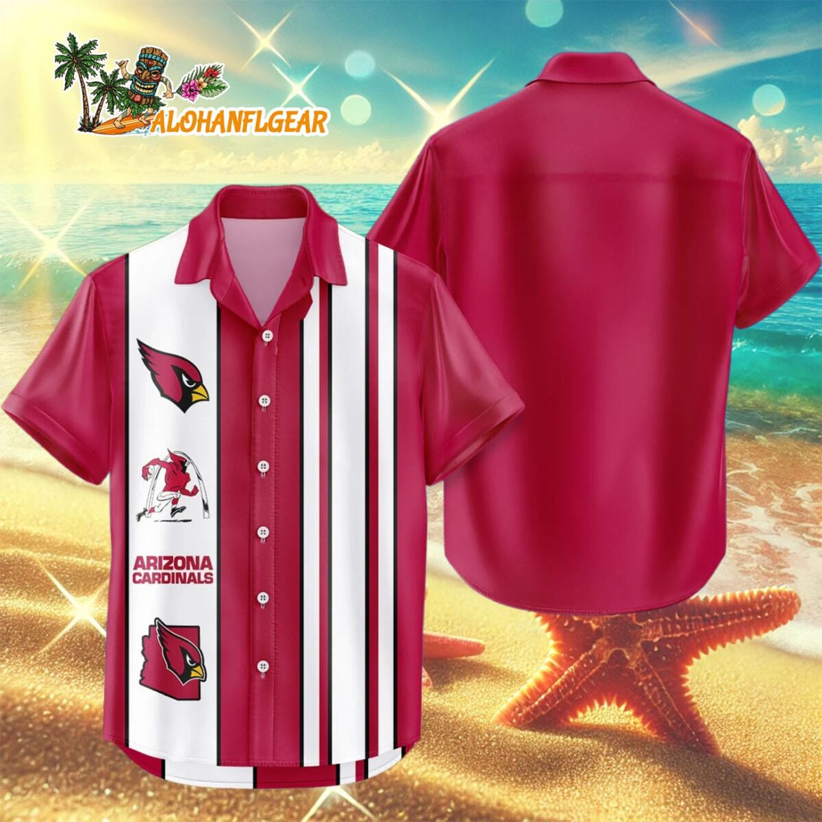 Arizona Cardinals Hawaiian Shirt Classic Color Contrast, Arizona Cardinals Aloha Shirt 2 Arizona Cardinals Hawaiian Shirt Classic Color Contrast 3