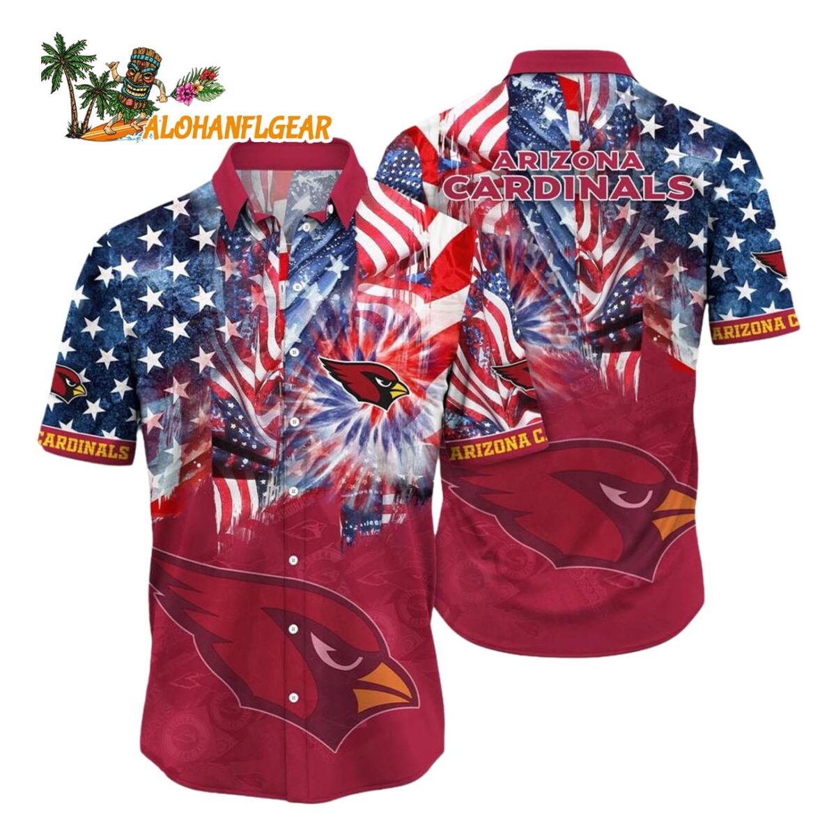 Arizona Cardinals Independence Day Hawaiian Shirt NFL Aloha Shirt 1