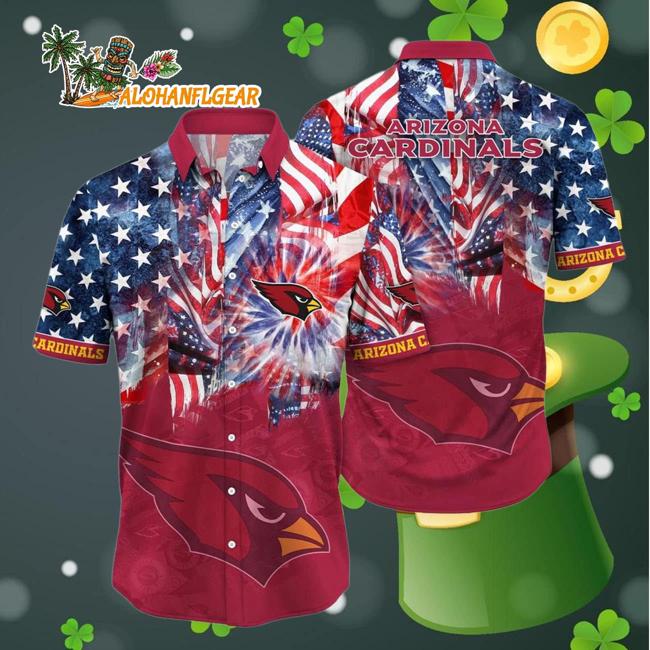 Arizona Cardinals Independence Day Hawaiian Shirt, NFL Aloha Shirt Arizona Cardinals Independence Day Hawaiian Shirt, NFL Aloha Shirt