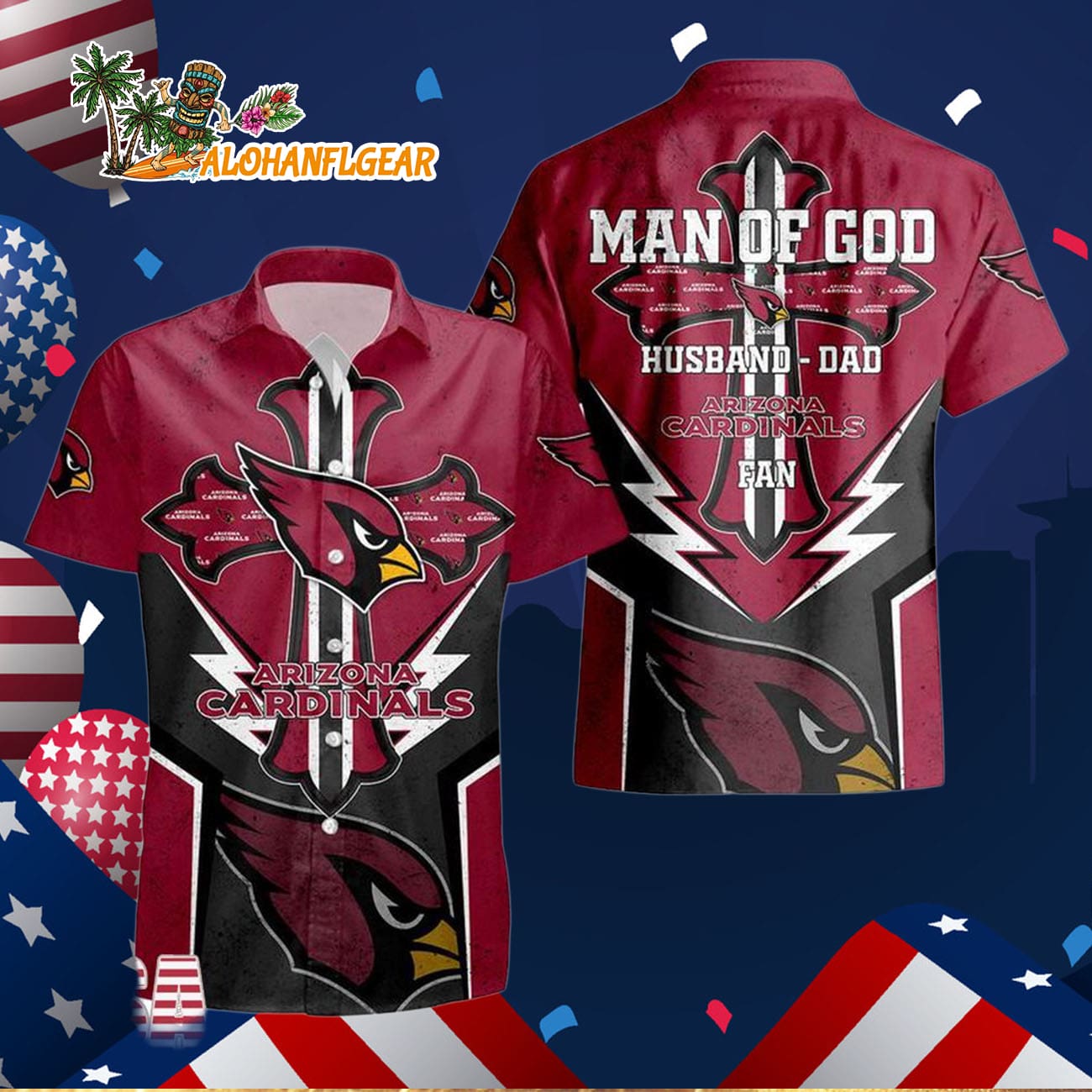 Arizona Cardinals Man Of God Gift For Fathers Day Hawaiian Shirt, Arizona Cardinals Aloha Shirt Arizona Cardinals Man Of God Gift For Fathers Day Hawaiian Shirt, Arizona Cardinals Aloha Shirt