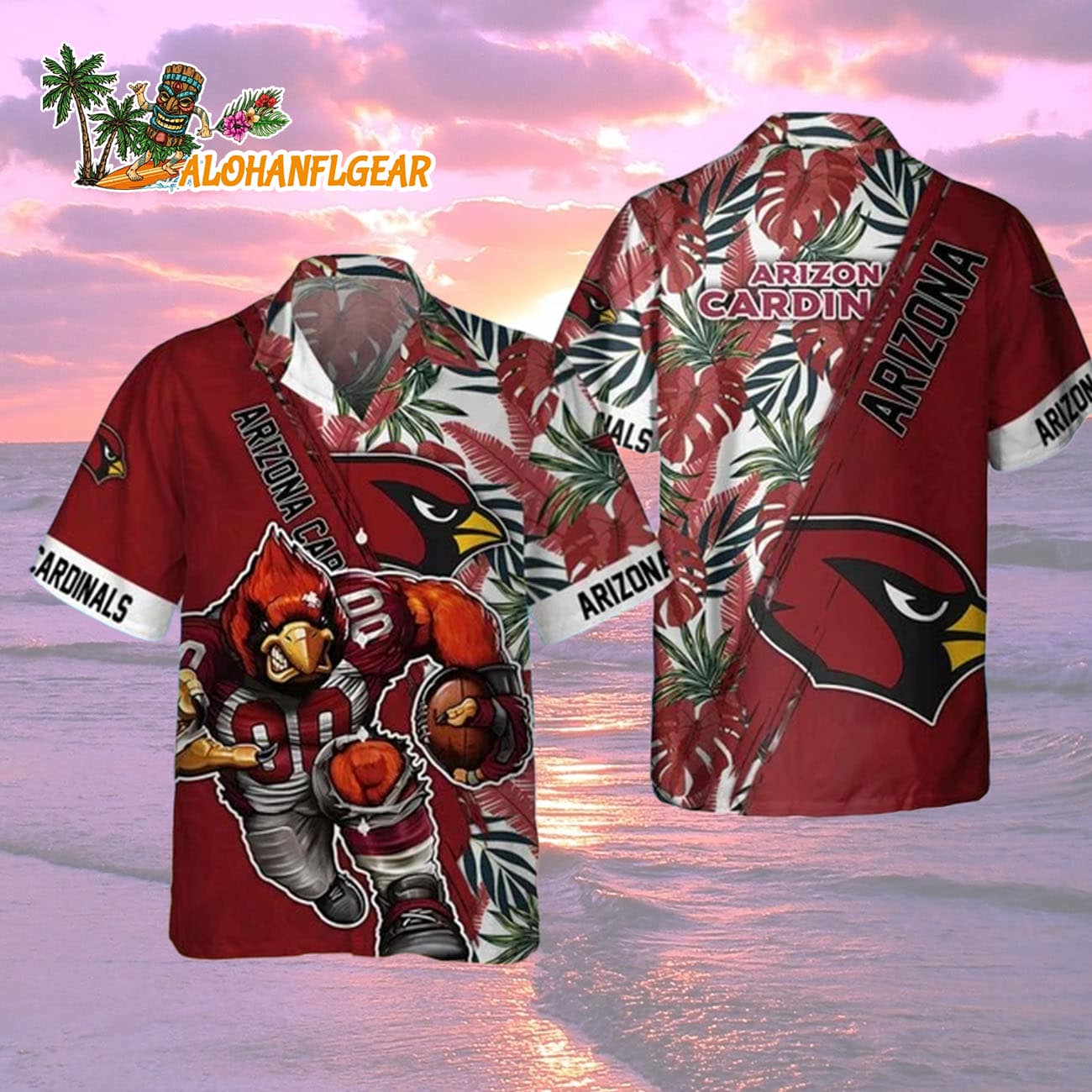 Arizona Cardinals Mascot Summer Hawaiian Shirt, Arizona Cardinals Aloha Shirt Arizona Cardinals Mascot Summer Hawaiian Shirt, Arizona Cardinals Aloha Shirt