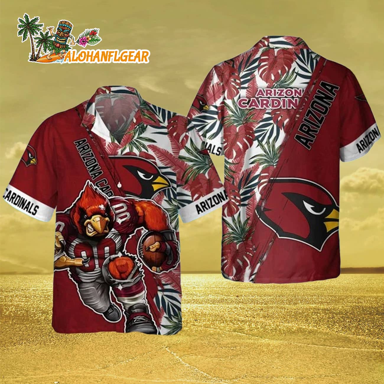 Arizona Cardinals Mascot Summer Hawaiian Shirt, Arizona Cardinals Aloha Shirt Arizona Cardinals Mascot Summer Hawaiian Shirt, Arizona Cardinals Aloha Shirt