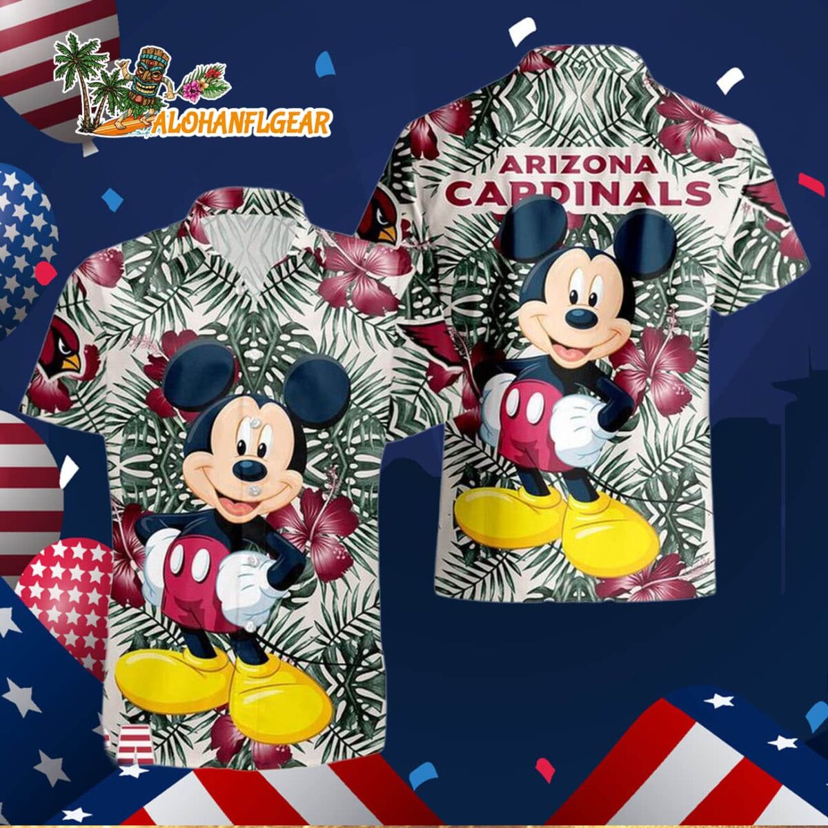 Arizona Cardinals Mickey Disney Limited Edition Hawaiian Shirt, Arizona Cardinals Aloha Shirt 2 Arizona Cardinals Mickey Disney Limited Edition Hawaiian Shirt Arizona Cardinals Aloha Shirt 3