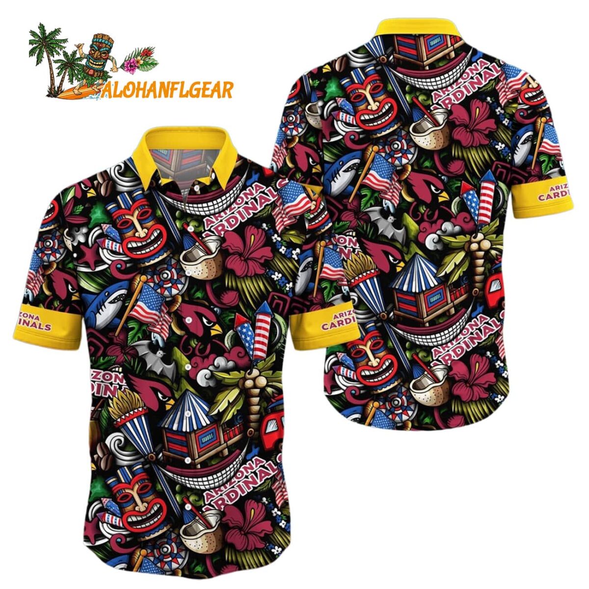 Arizona Cardinals Tiki Me Off Hawaiian Shirt Arizona Cardinals Aloha Shirt 1