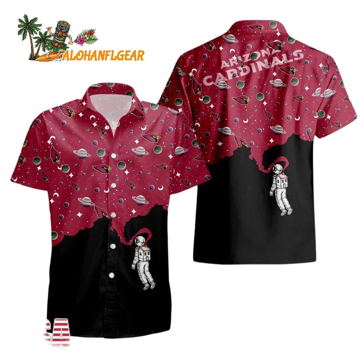 Arizona Cardinals Universal Astronaut Pattern Hawaiian Shirt Arizona Cardinals Aloha Shirt 1
