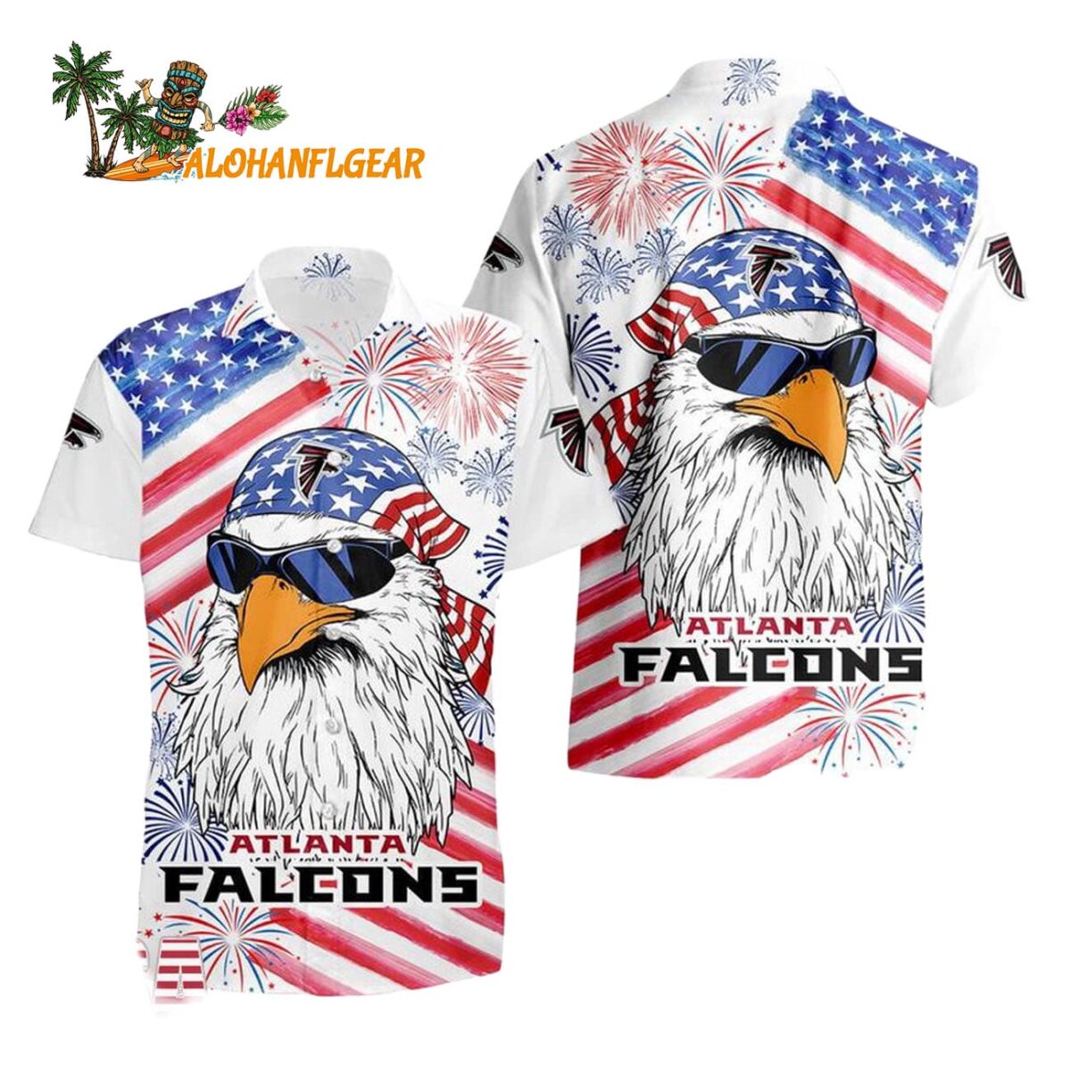 Atlanta Falcons American Eagle Emblem Hawaiian Shirt Atlanta Falcons Aloha Shirt 1