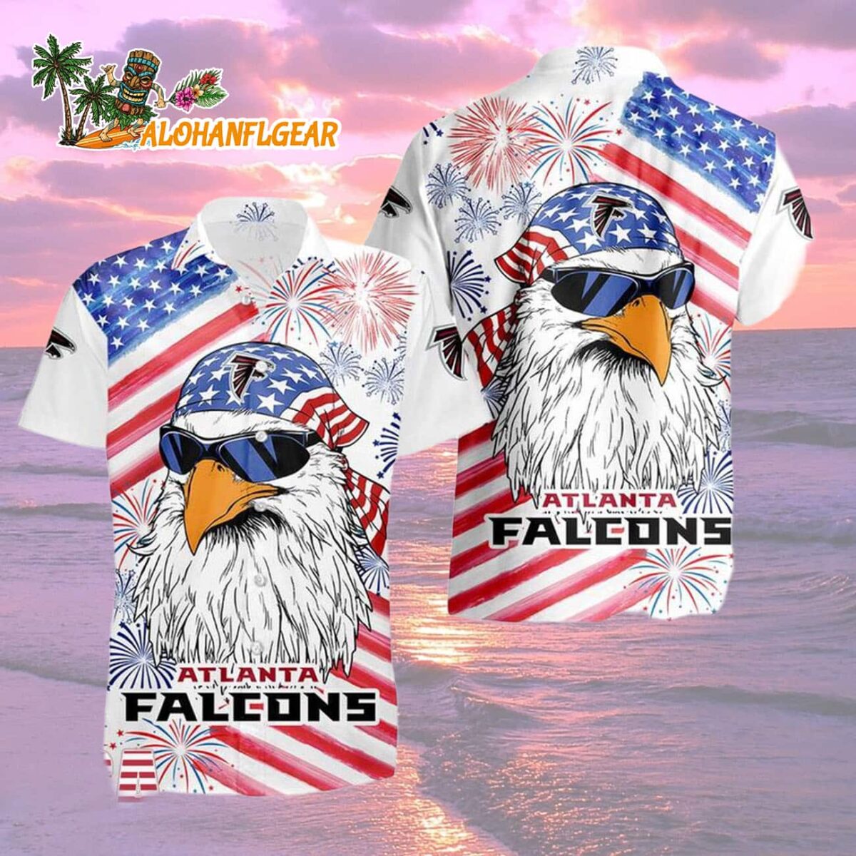 Atlanta Falcons American Eagle Emblem Hawaiian Shirt Atlanta Falcons Aloha Shirt 2