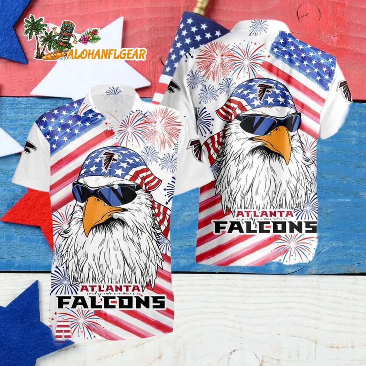Atlanta Falcons American Eagle Emblem Hawaiian Shirt Atlanta Falcons Aloha Shirt 4