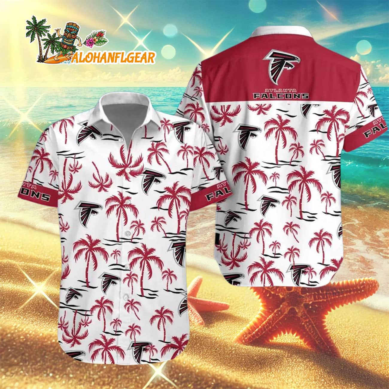 Atlanta Falcons Coconut Logo Beach Hawaiian Shirt, NFL Aloha Shirt Atlanta Falcons Coconut Logo Beach Hawaiian Shirt, NFL Aloha Shirt