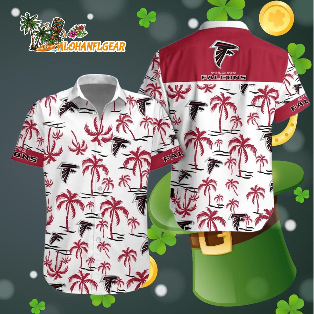 Atlanta Falcons Coconut Logo Beach Hawaiian Shirt, NFL Aloha Shirt Atlanta Falcons Coconut Logo Beach Hawaiian Shirt, NFL Aloha Shirt