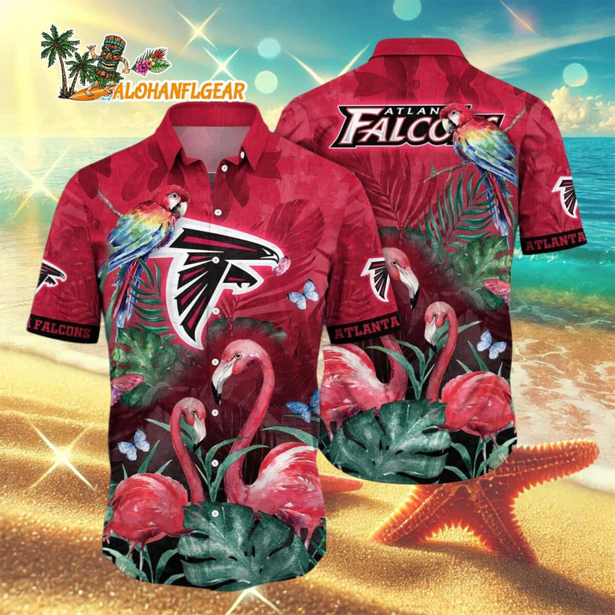 Atlanta Falcons Flamingo And Flower Hawaiian Shirt, Atlanta Falcons Aloha Shirt 2 Atlanta Falcons Flamingo And Flower Hawaiian Shirt Atlanta Falcons Aloha Shirt 3