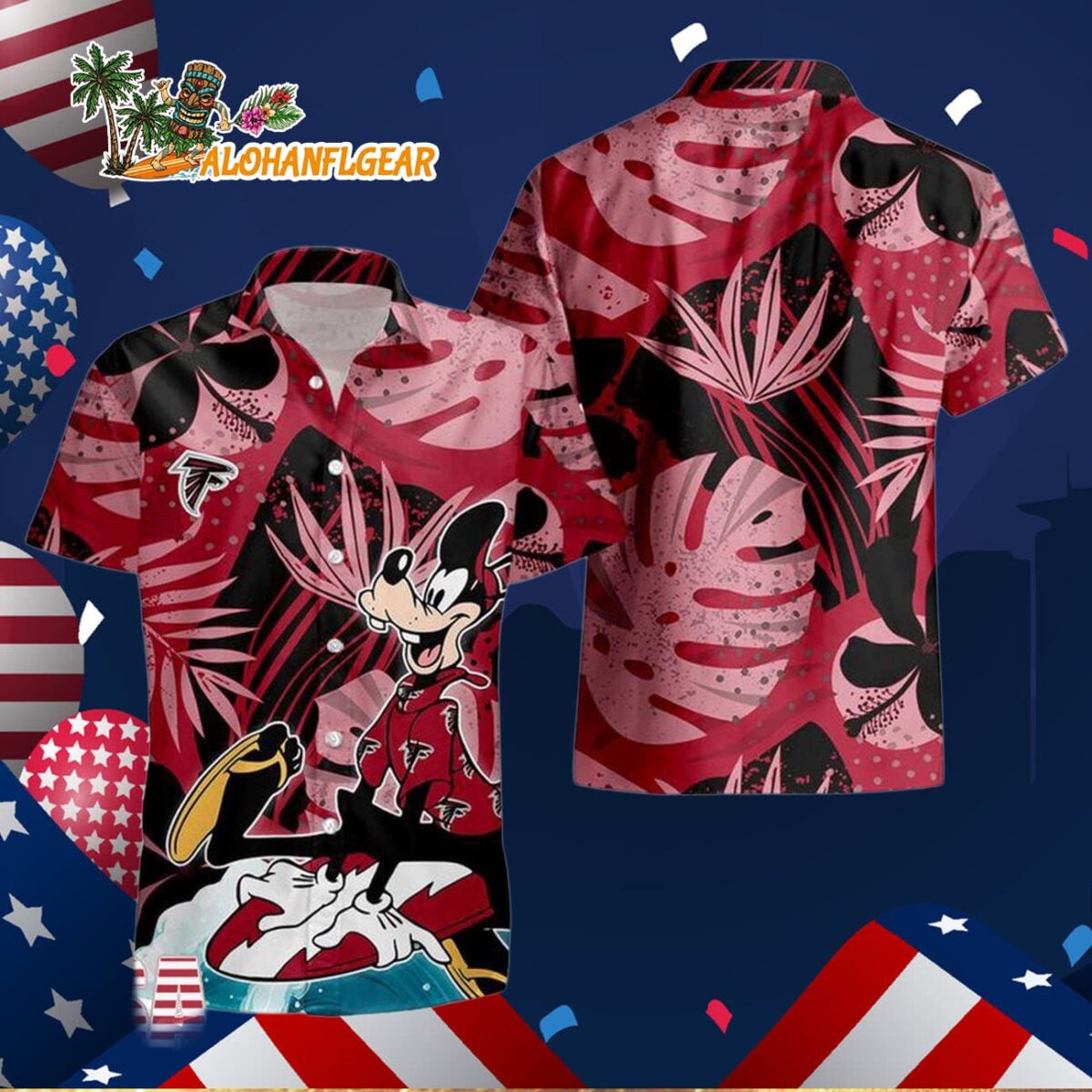 Atlanta Falcons Goofy Disney Limited Edition Hawaiian Shirt Atlanta Falcons Aloha Shirt 3