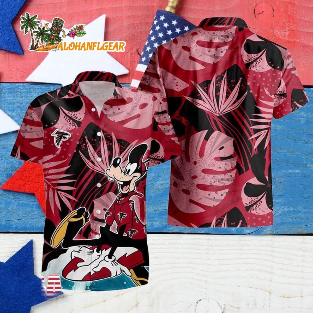Atlanta Falcons Goofy Disney Limited Edition Hawaiian Shirt Atlanta Falcons Aloha Shirt 4