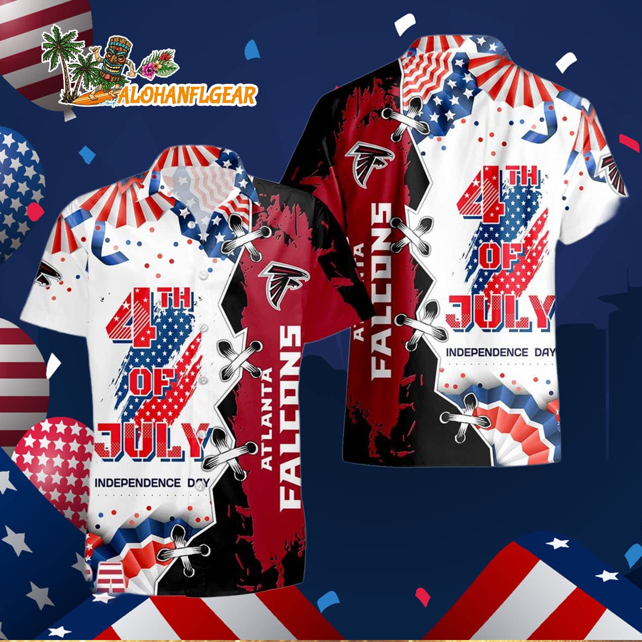 Atlanta Falcons Happy Independence Day Resurgence Hawaiian Shirt, NFL Aloha Shirt Atlanta Falcons Happy Independence Day Resurgence Hawaiian Shirt, NFL Aloha Shirt