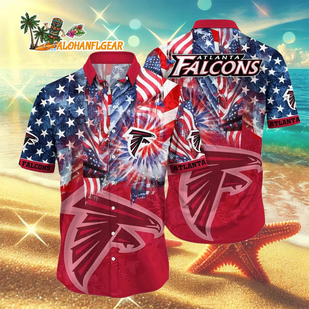 Atlanta Falcons Independence Day Hawaiian Shirt, NFL Aloha Shirt Atlanta Falcons Independence Day Hawaiian Shirt, NFL Aloha Shirt