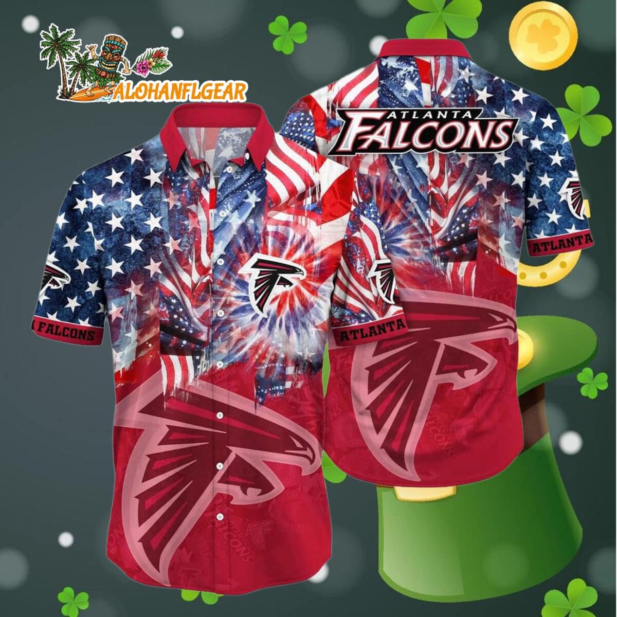 Atlanta Falcons Independence Day Hawaiian Shirt NFL Aloha Shirt 4