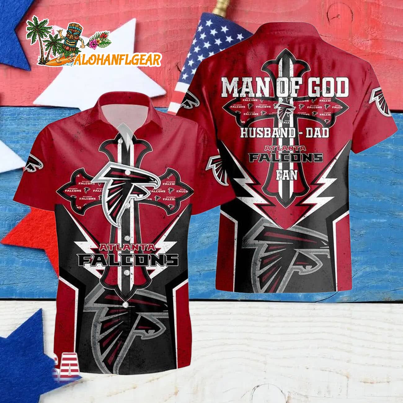 Atlanta Falcons Man Of God Gift For Fathers Day Hawaiian Shirt, Atlanta Falcons Aloha Shirt Atlanta Falcons Man Of God Gift For Fathers Day Hawaiian Shirt, Atlanta Falcons Aloha Shirt