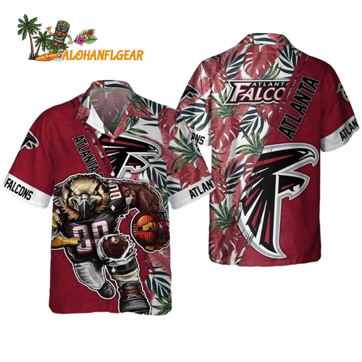 Atlanta Falcons Mascot Summer Hawaiian Shirt Atlanta Falcons Aloha Shirt 1