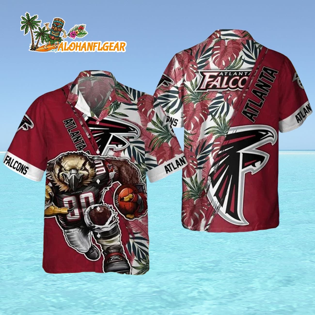 Atlanta Falcons Mascot Summer Hawaiian Shirt, Atlanta Falcons Aloha Shirt Atlanta Falcons Mascot Summer Hawaiian Shirt, Atlanta Falcons Aloha Shirt