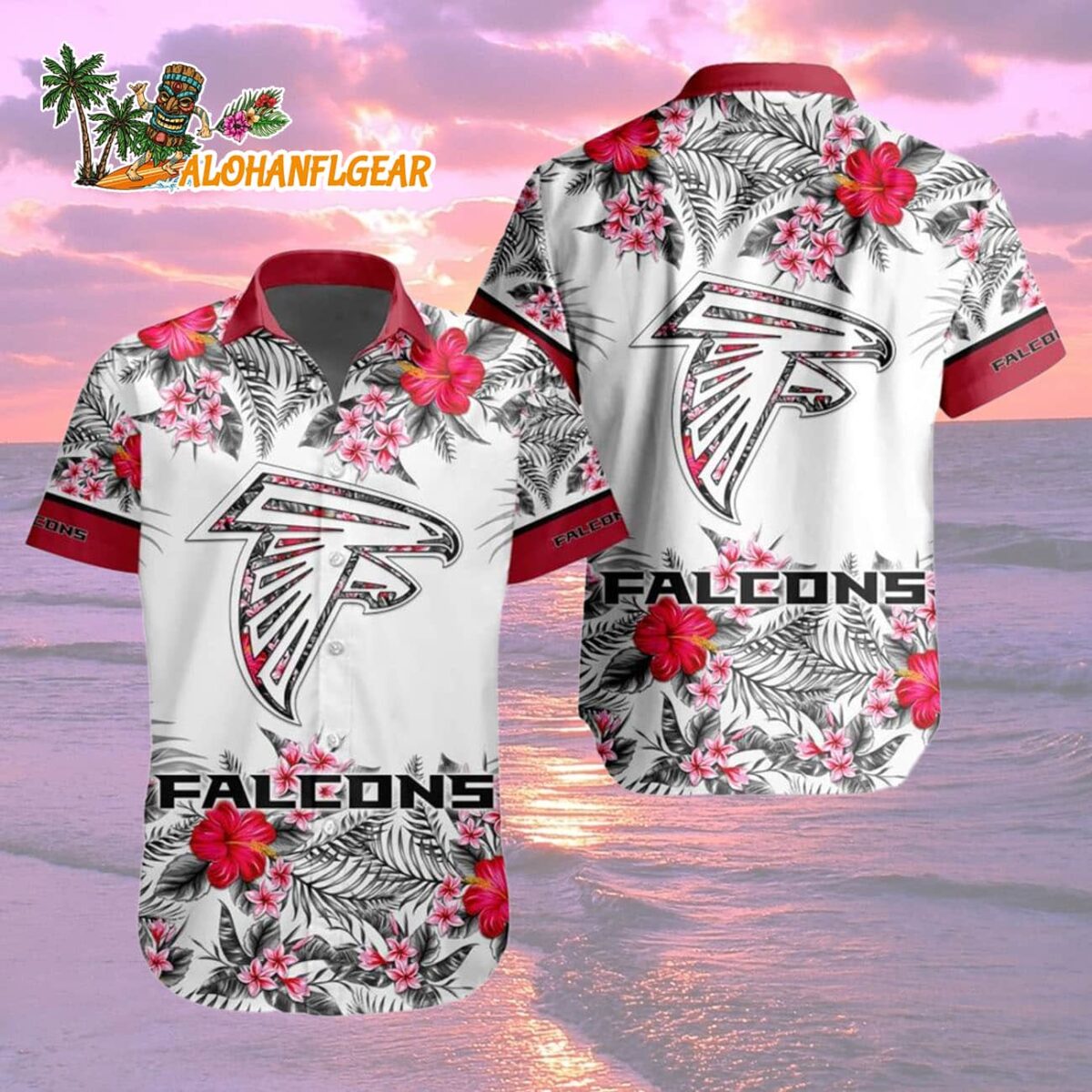 Atlanta Falcons Special Floral Tropical Team Spirit Hawaiian Shirt Atlanta Falcons Aloha Shirt 2