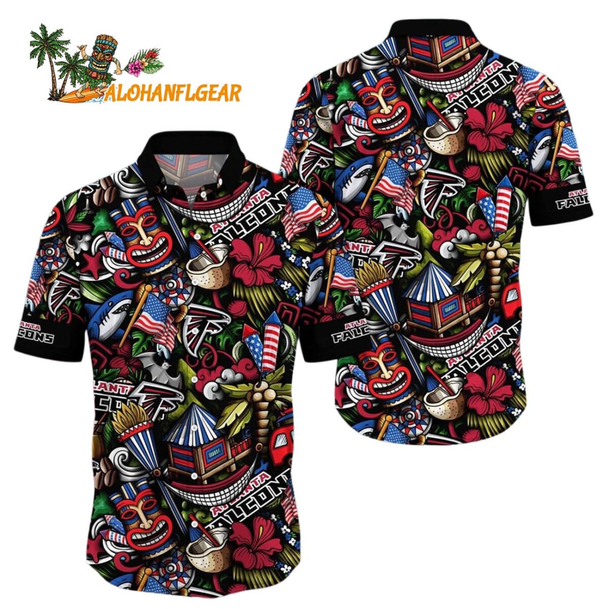 Atlanta Falcons Tiki Me Off Hawaiian Shirt Atlanta Falcons Aloha Shirt 1