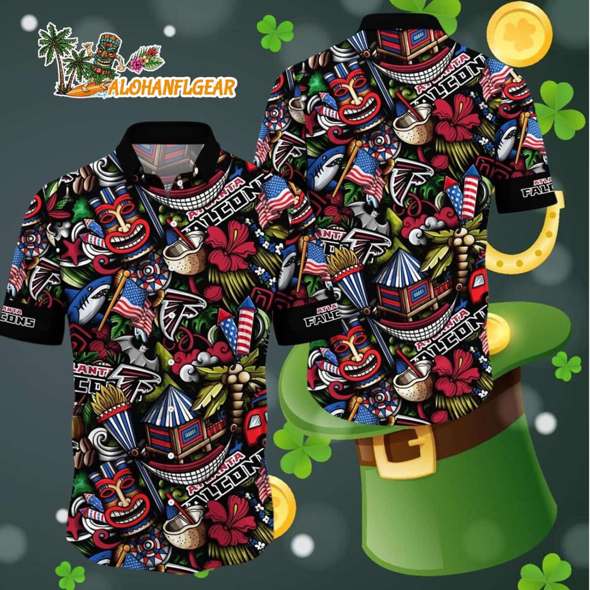 Atlanta Falcons Tiki Me Off Hawaiian Shirt Atlanta Falcons Aloha Shirt 4