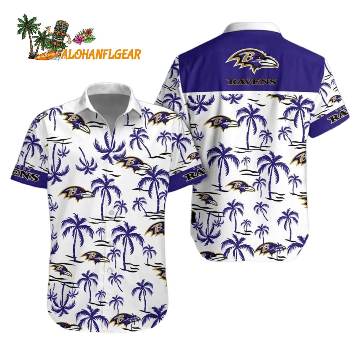 Baltimore Ravens Coconut Logo Beach Hawaiian Shirt NFL Aloha Shirt 1