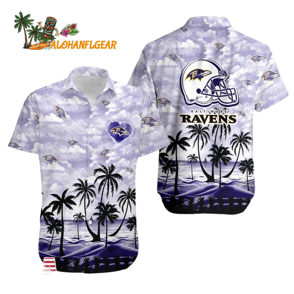 Baltimore Ravens Coconut Palms Limited Edition Hawaiian Shirt Baltimore Ravens Aloha Shirt 1