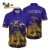 Baltimore Ravens Flamingo And Flower Funny Hawaiian Shirt Baltimore Ravens Aloha Shirt 1