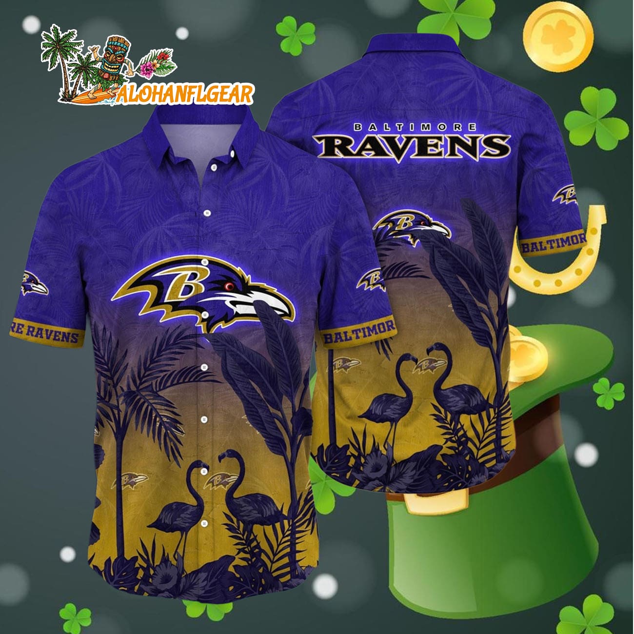 Baltimore Ravens Flamingo And Flower Funny Hawaiian Shirt, Baltimore Ravens Aloha Shirt Baltimore Ravens Flamingo And Flower Funny Hawaiian Shirt, Baltimore Ravens Aloha Shirt