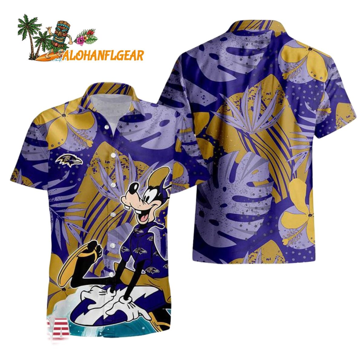 Baltimore Ravens Goofy Disney Limited Edition Hawaiian Shirt Baltimore Ravens Aloha Shirt 1