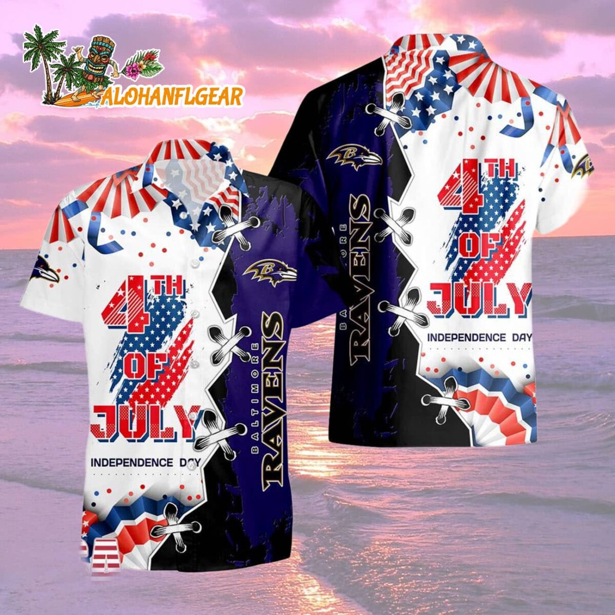 Baltimore Ravens Happy Independence Day Resurgence Hawaiian Shirt, NFL Aloha Shirt 1 Baltimore Ravens Happy Independence Day Resurgence Hawaiian Shirt NFL Aloha Shirt 2