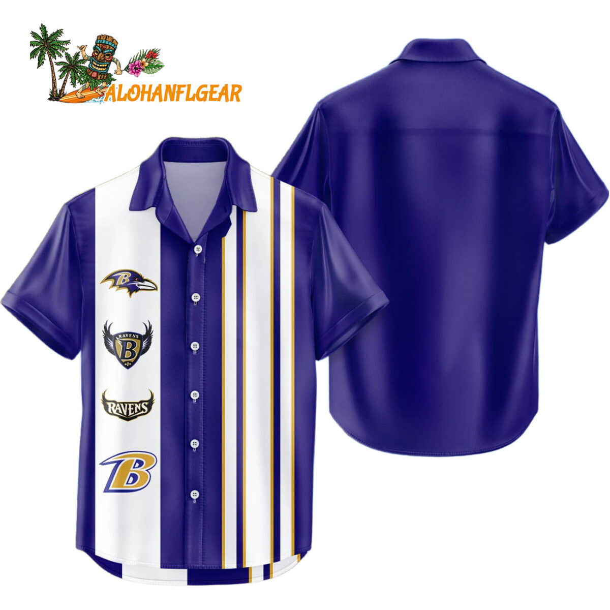 Baltimore Ravens Hawaiian Shirt Classic Color Contrast 1