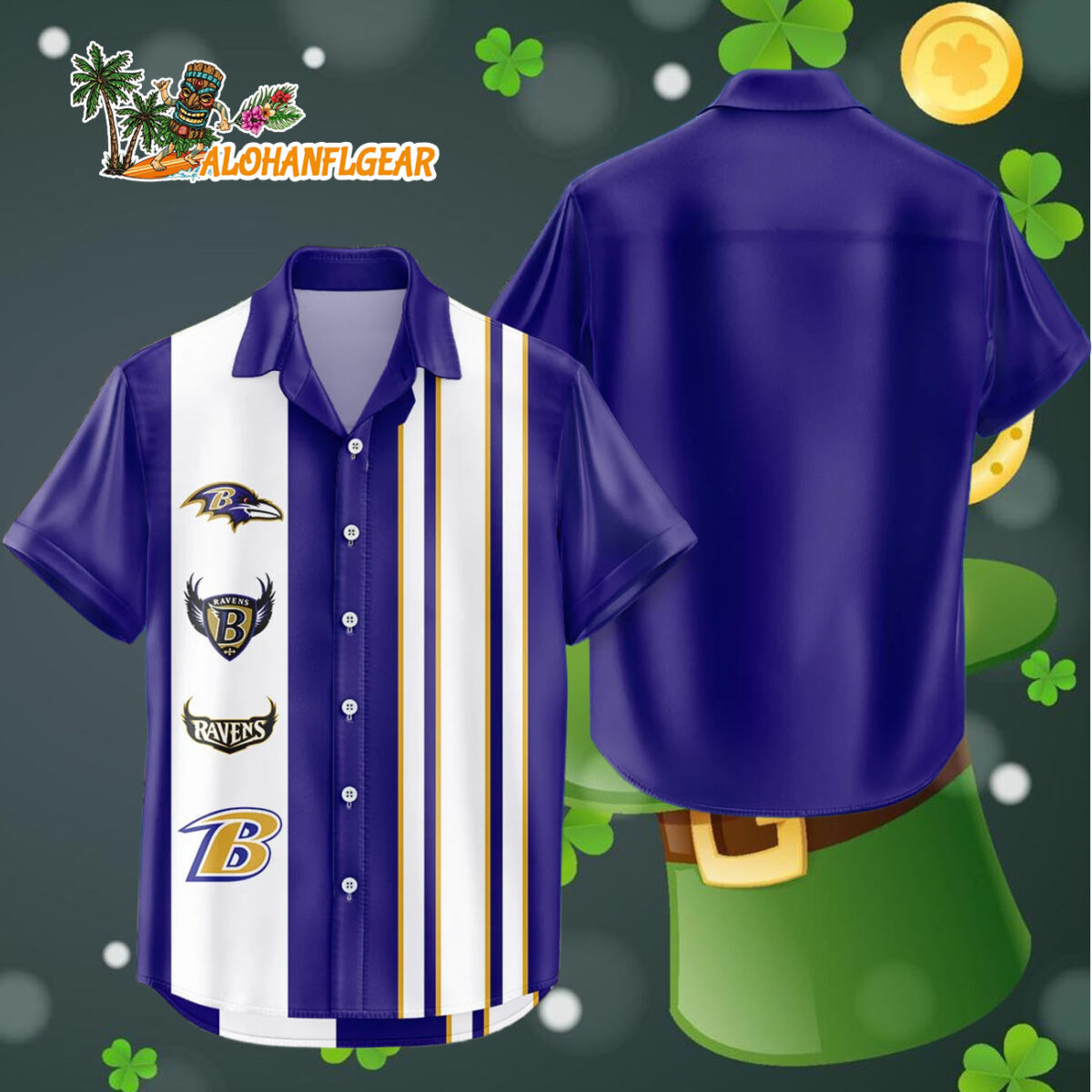 Baltimore Ravens Hawaiian Shirt Classic Color Contrast 4