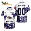 Baltimore Ravens Hibiscus Flower Custom Name Hawaiian Shirt NFL Aloha Shirt 1