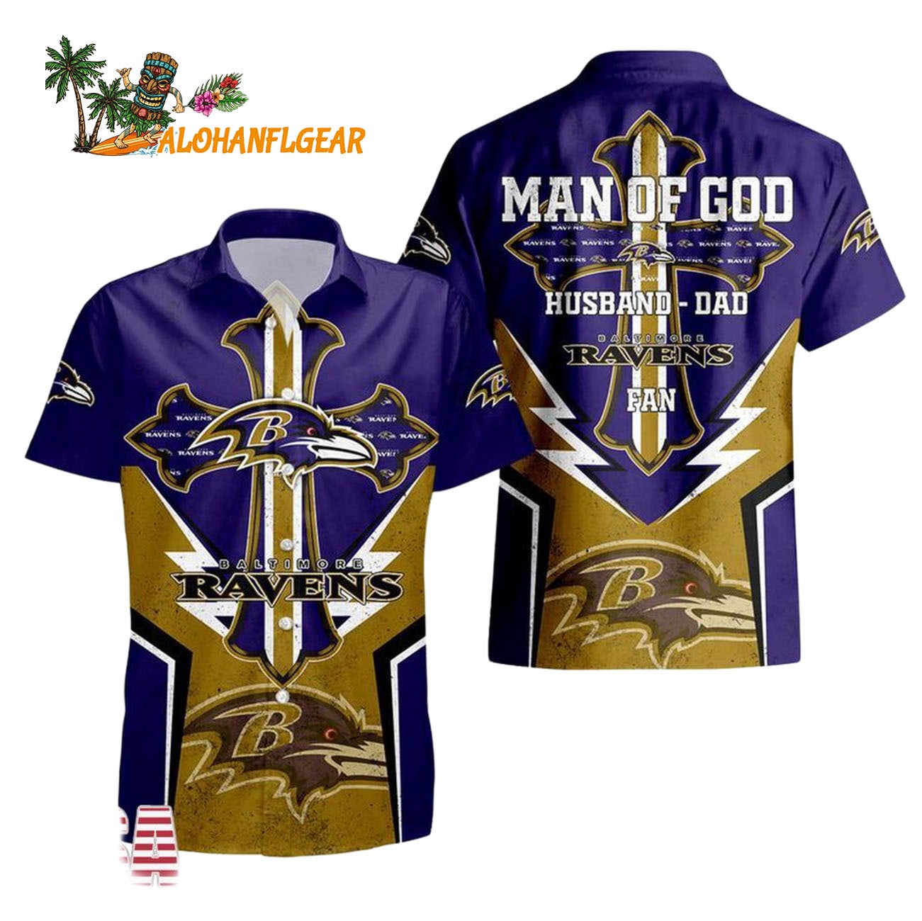 Baltimore Ravens Man Of God Gift For Fathers Day Hawaiian Shirt, Baltimore Ravens Aloha Shirt Baltimore Ravens Man Of God Gift For Fathers Day Hawaiian Shirt, Baltimore Ravens Aloha Shirt