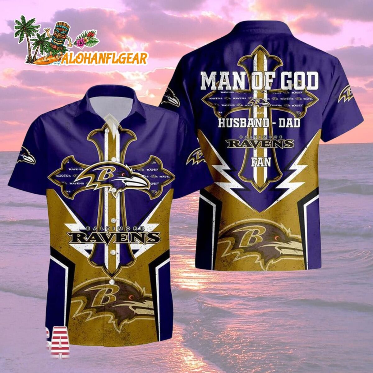 Baltimore Ravens Man Of God Gift For Fathers Day Hawaiian Shirt, Baltimore Ravens Aloha Shirt 1 Baltimore Ravens Man Of God Gift For Fathers Day Hawaiian Shirt Baltimore Ravens Aloha Shirt 2