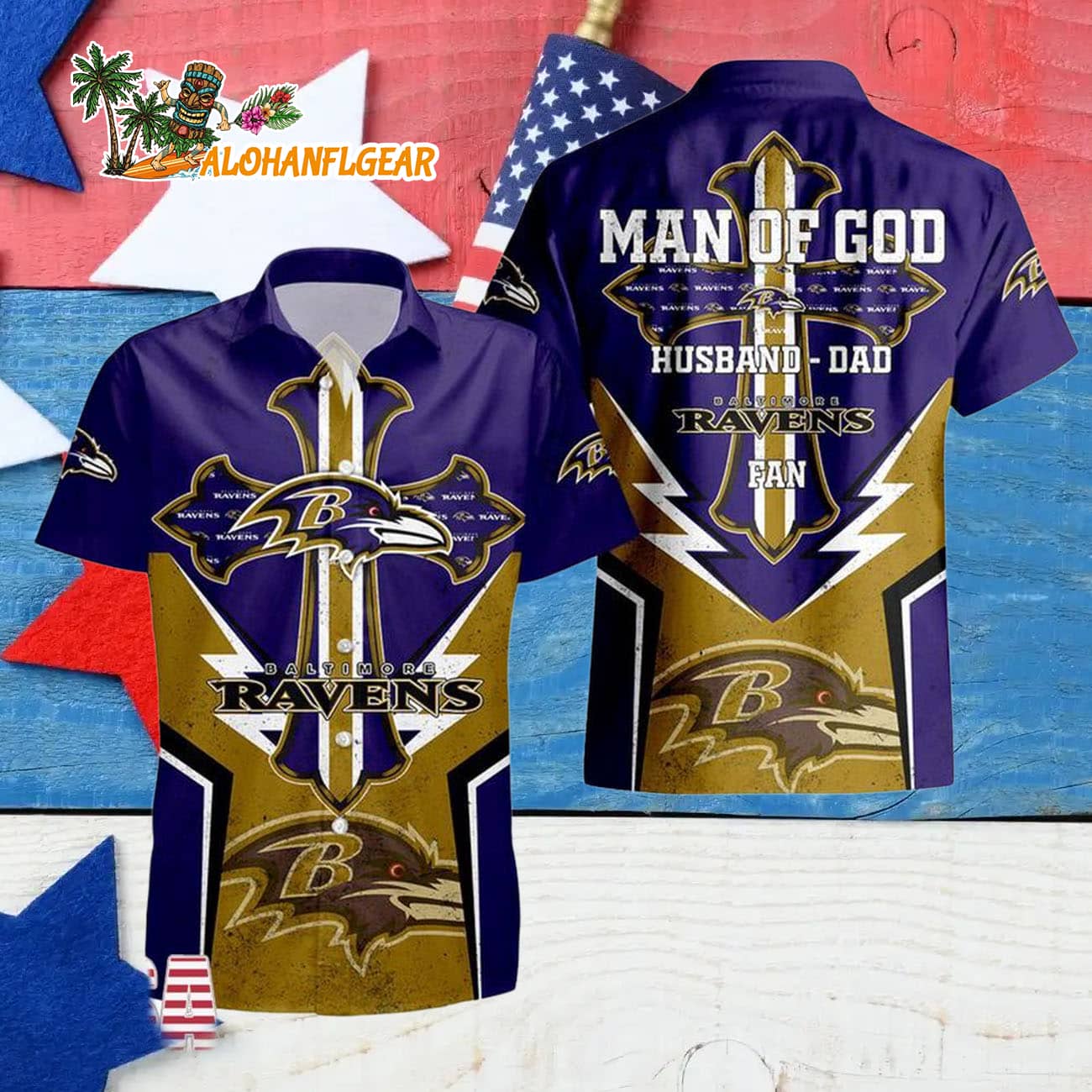 Baltimore Ravens Man Of God Gift For Fathers Day Hawaiian Shirt, Baltimore Ravens Aloha Shirt Baltimore Ravens Man Of God Gift For Fathers Day Hawaiian Shirt, Baltimore Ravens Aloha Shirt
