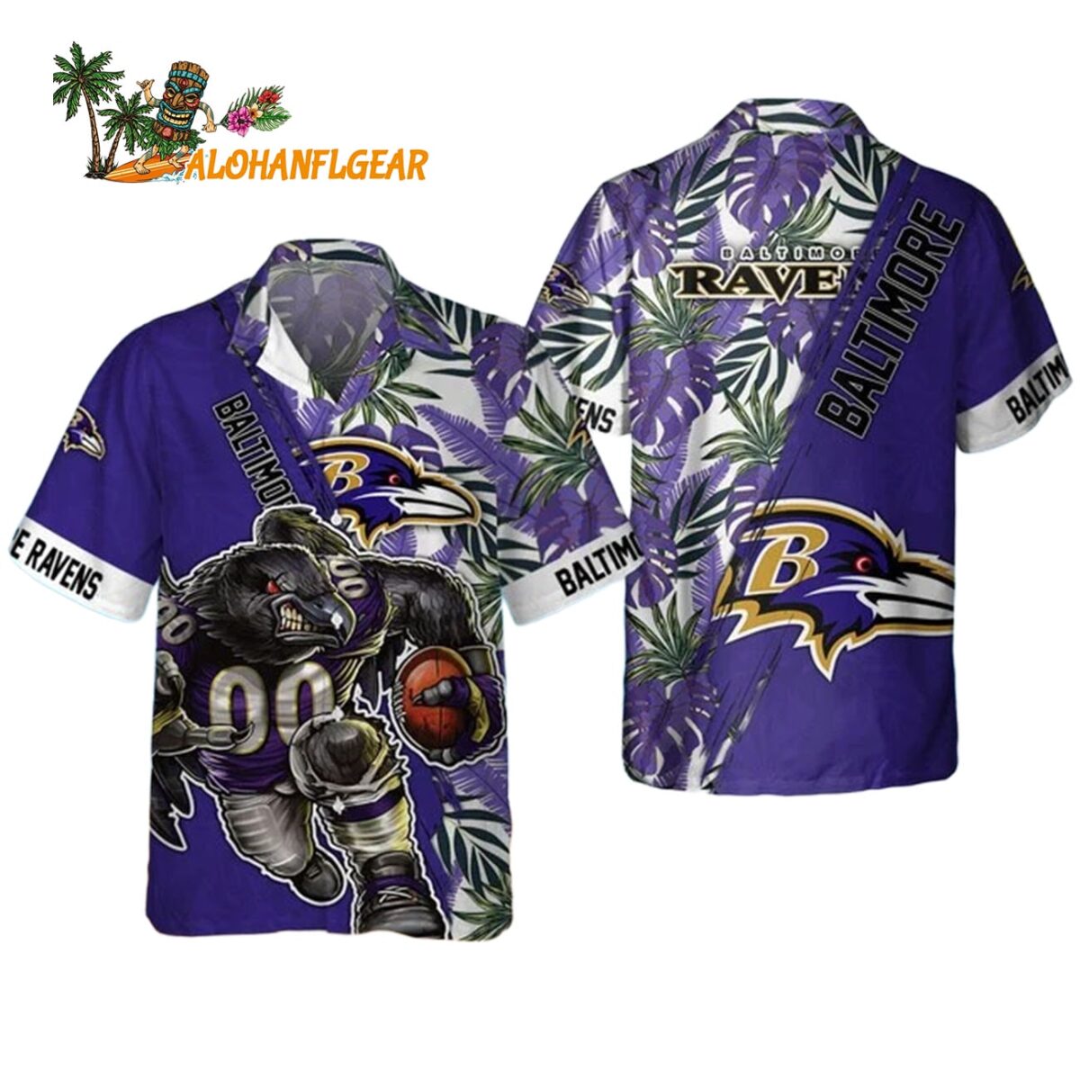 Baltimore Ravens Mascot Summer Hawaiian Shirt Baltimore Ravens Aloha Shirt 1