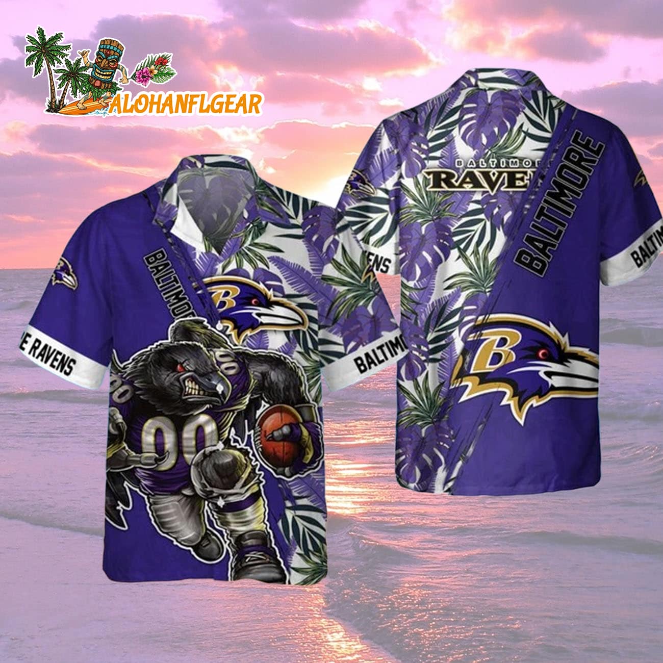 Baltimore Ravens Mascot Summer Hawaiian Shirt, Baltimore Ravens Aloha Shirt Baltimore Ravens Mascot Summer Hawaiian Shirt, Baltimore Ravens Aloha Shirt