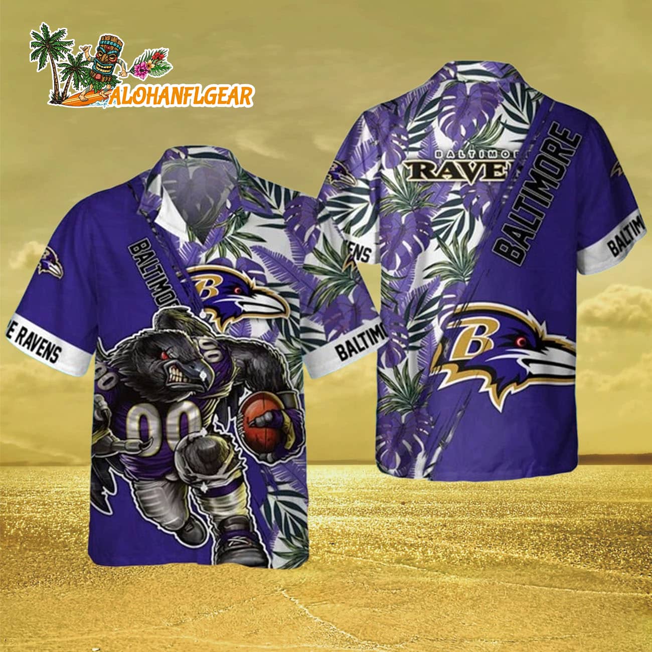 Baltimore Ravens Mascot Summer Hawaiian Shirt, Baltimore Ravens Aloha Shirt Baltimore Ravens Mascot Summer Hawaiian Shirt, Baltimore Ravens Aloha Shirt