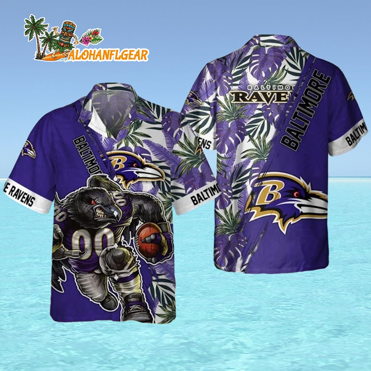 Baltimore Ravens Mascot Summer Hawaiian Shirt, Baltimore Ravens Aloha Shirt Baltimore Ravens Mascot Summer Hawaiian Shirt, Baltimore Ravens Aloha Shirt